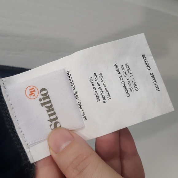 Studio 3B Table Runner NWT Dark Navy Blue - Picture 4 of 6